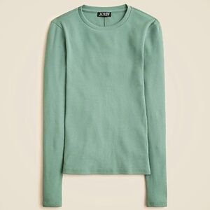 Perfect rib long-sleeve T-shirt | Stormy Jade